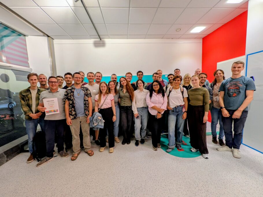 Gruppenfoto nach der Teambuilding-Aktivität in THE YARD